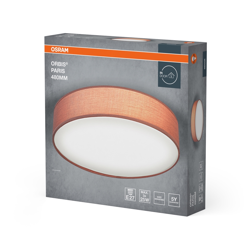 Osram - Plafonsko svetlo ORBIS PARIS 3xE27/15W/230V, prečnik 48 cm, braon