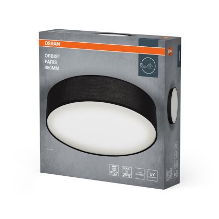 Osram - Plafonsko svetlo ORBIS PARIS, 3xE27/25W/230V, prečnik 48 cm, crno
