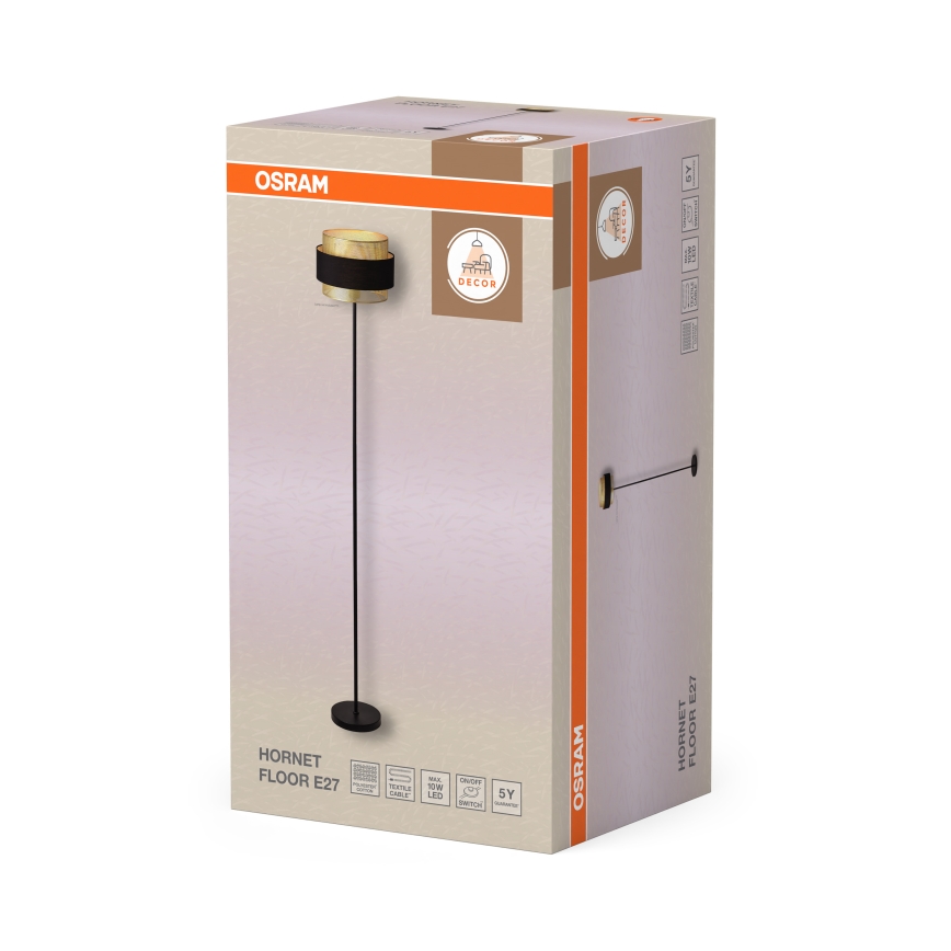 Osram - Podna lampa DECOR HORNET 1xE27/10W/230V crna/zlatna