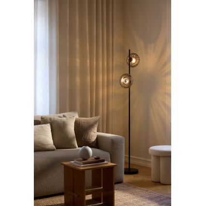 Osram - Podna lampa DECOR SMOKE 2xE14/12W/230V crna/zadimljeno-siva