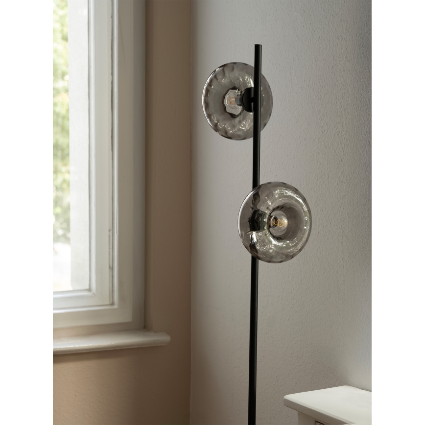 Osram - Podna lampa DECOR SMOKE 2xE14/12W/230V crna/zadimljeno-siva