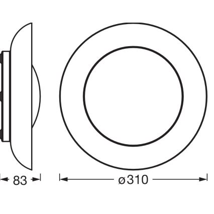 Osram - prigušiva LED plafonska svetiljka ORBIS PLATE LED/19W/230V prečnik 31 cm narandžasta/crna