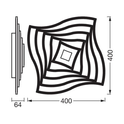 Osram - prigušiva stropna svetiljka ORBIS WAVES LED/30W/230V 2600-6000K 40x40 cm bela + daljinsko upravljanje