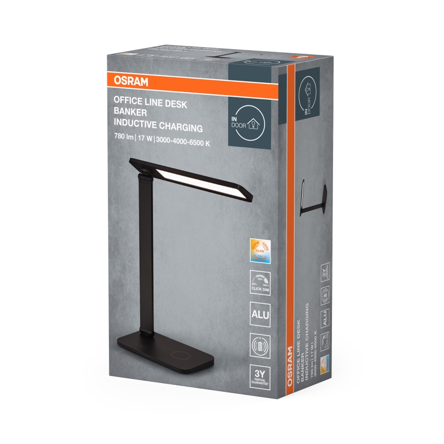 Osram - LED prigušiva stona lampa OFFICE LINE LED/17W/230V 3000/4000/6500K crna
