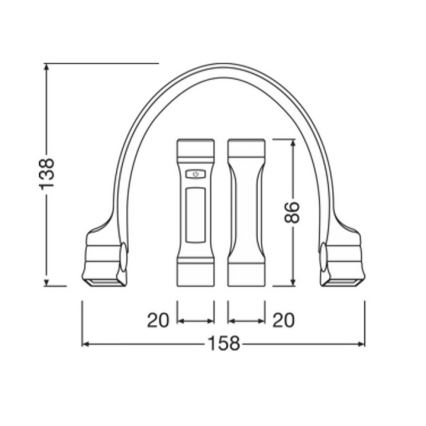 Osram - LED prigušiva punjiva svetiljka za nošenje oko vrata LEDINSPECT WEARABLE NECKLIGHT LED/1W/3,7V IP54 1000 mAh