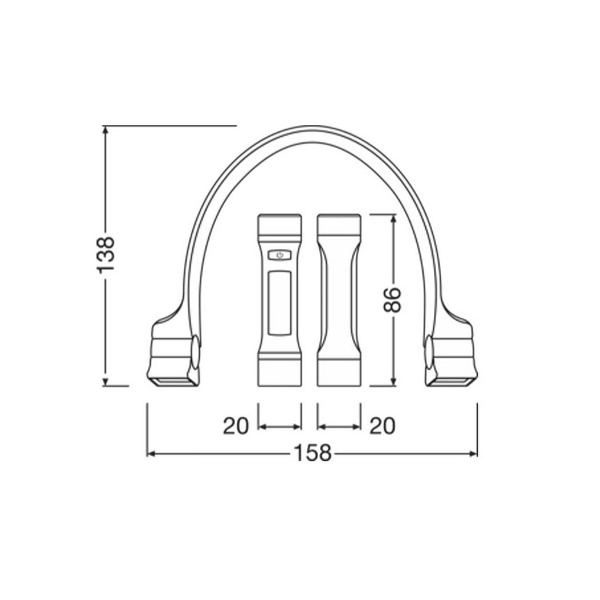 Osram - LED prigušiva punjiva svetiljka za nošenje oko vrata LEDINSPECT WEARABLE NECKLIGHT LED/1W/3,7V IP54 1000 mAh