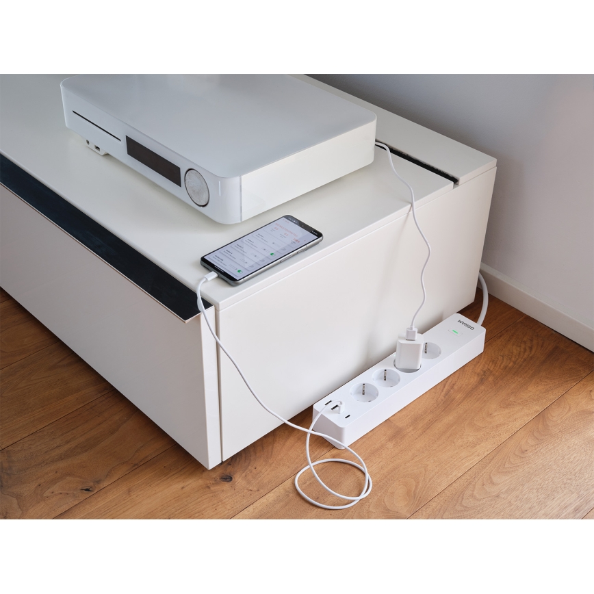 Osram - Produžni kabl SMART+ 4Z tip F + 2xUSB-A + 2xUSB-C Wi-Fi