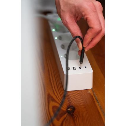 Osram - Produžni kabl SMART+ 4Z tip F + 2xUSB-A + 2xUSB-C Wi-Fi