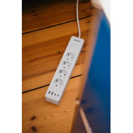 Osram - Produžni kabl SMART+ 4Z tip F + 2xUSB-A + 2xUSB-C Wi-Fi