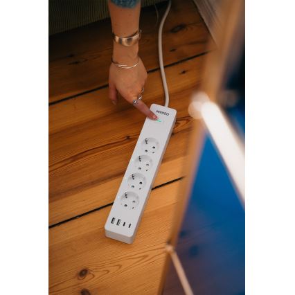 Osram - Produžni kabl SMART+ 4Z tip F + 2xUSB-A + 2xUSB-C Wi-Fi