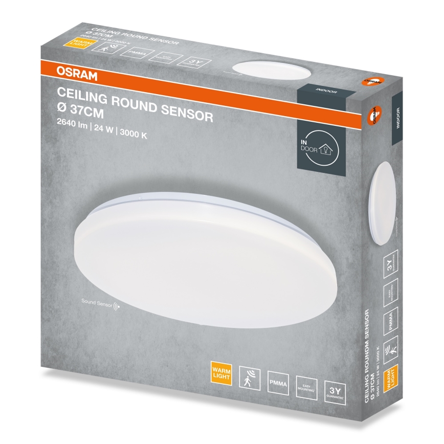 Osram - LED plafonsko svetlo sa senzorom sumraka ROUND LED/24W/230V, prečnik 37 cm