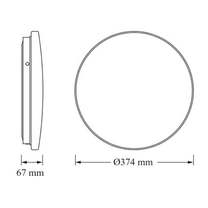 Osram - LED plafonsko svetlo sa senzorom sumraka ROUND LED/24W/230V, prečnik 37 cm