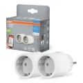 Osram - SET 2x pametna SCHUKO utičnica SMART+ MATTER 2300W/230V/10A Wi-Fi bela