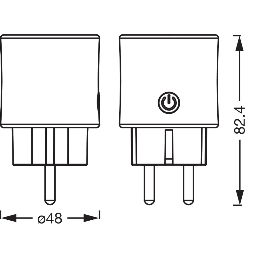 Osram - SET 2x pametna SCHUKO utičnica SMART+ MATTER 2300W/230V/10A Wi-Fi bela