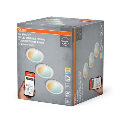 Osram - KOMPLET 3x prigušiva LED svetiljke za montažu ispod ormarića SMART+ LED/6,5W/230V 3000-6500K Wi-Fi