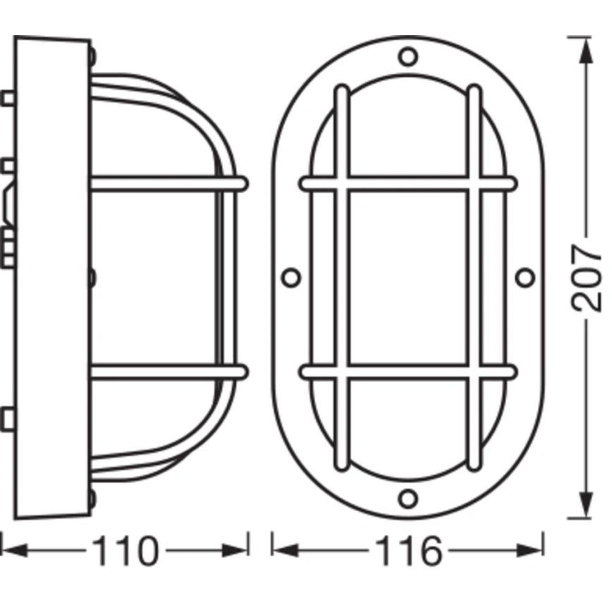Osram - Spoljašnje zidno svetlo BULKHEAD 1xE27/10W/230V IP54 crno