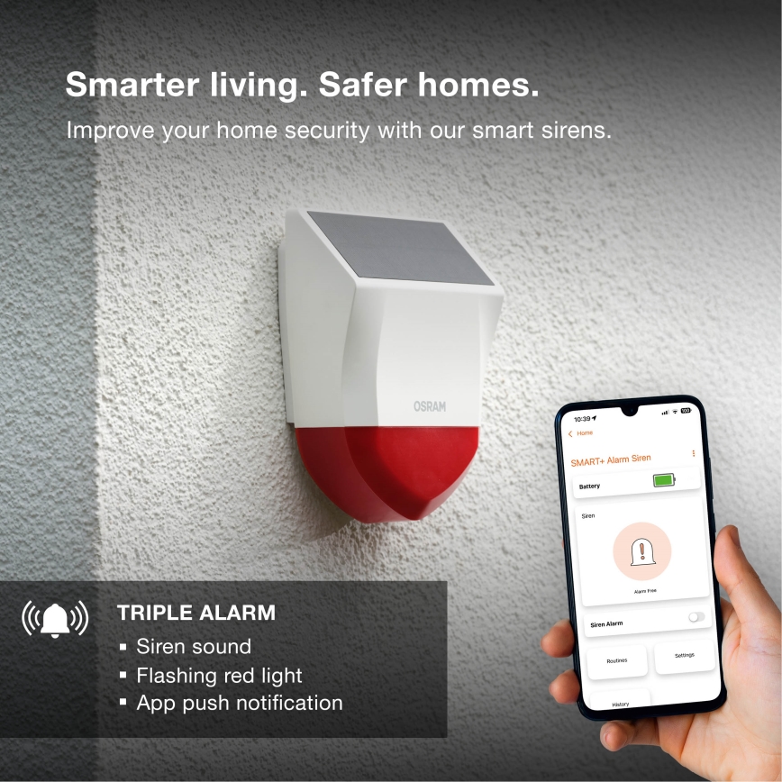 Osram - Spoljni solarni alarm SMART+ 5V IP65 Wi-Fi