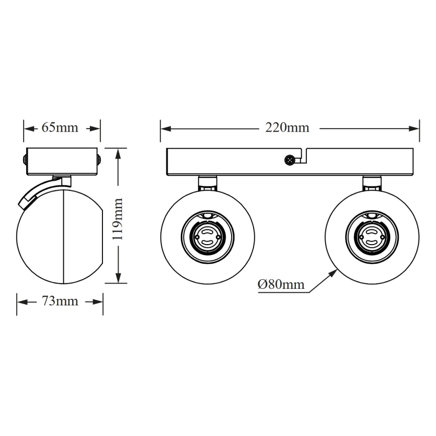 Osram - Spot svetiljka SPHERAL 2xGU10/6W/230V, crna