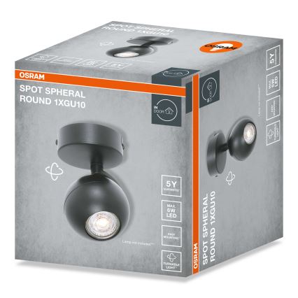 Osram - Spot svetiljka SPOT SPHERAL 1xGU10/6W/230V crna