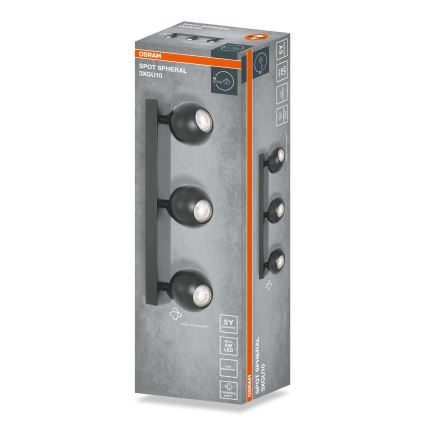 Osram - Spot svetiljka SPOT SPHERAL 3xGU10/6W/230V crna