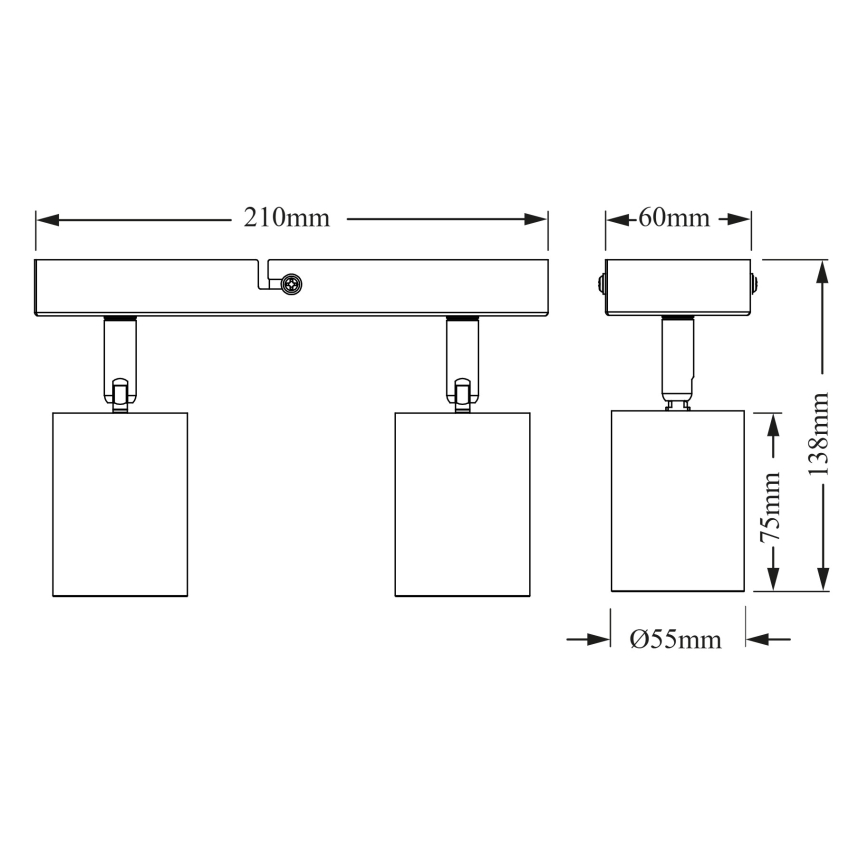 Osram - Spot svetlo ELEMENTAL 2xGU10/6W/230V