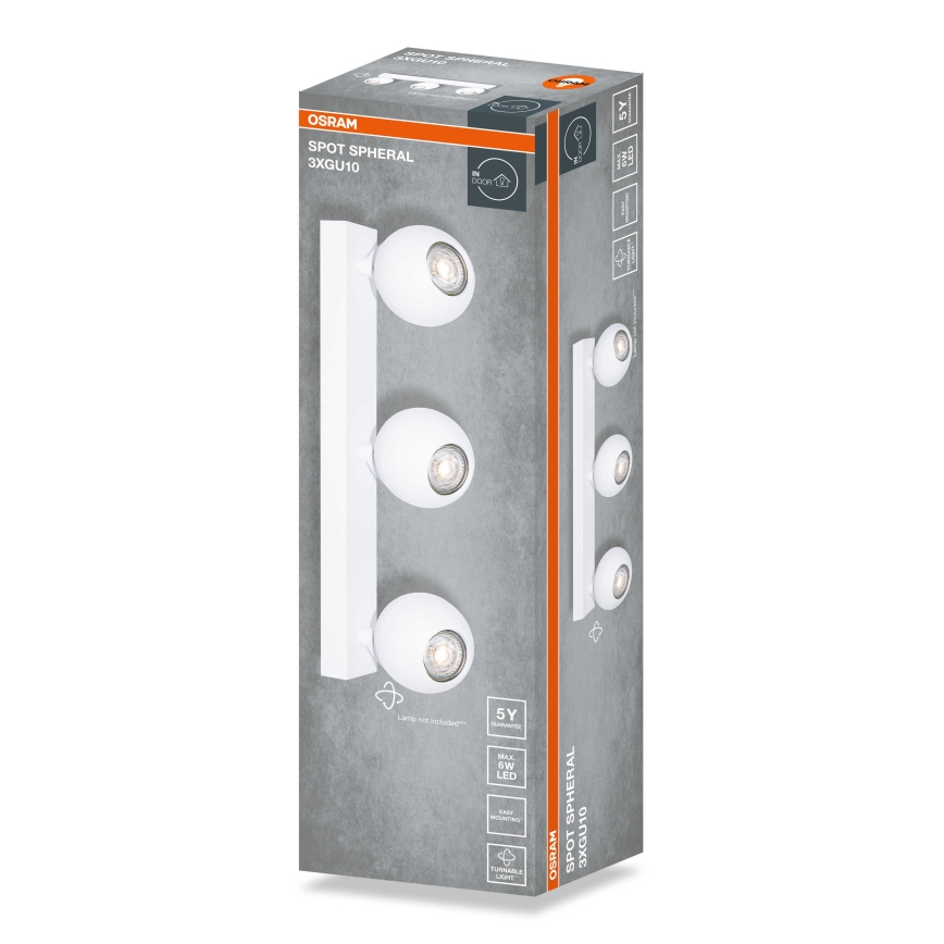 Osram - Spot svetlo SPOT SPHERAL 3xGU10/6W/230V belo