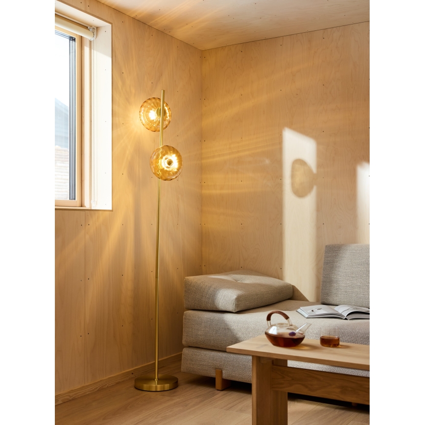 Osram - Stojeća lampa GOLD GLASS 2xE14/12W/230V zlatna/dimljeno-bež