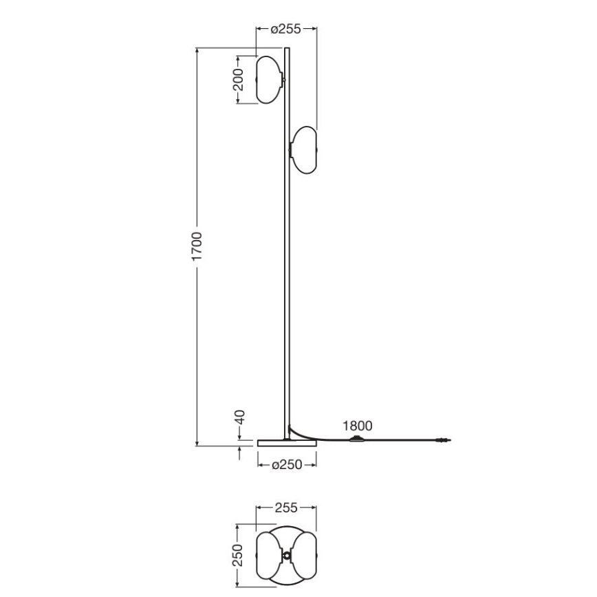 Osram - Stojeća lampa GOLD GLASS 2xE14/12W/230V zlatna/dimljeno-bež