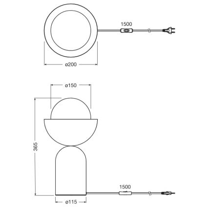 Osram - Stona lampa DECOR BOWL 1xE14/25W/230V crna