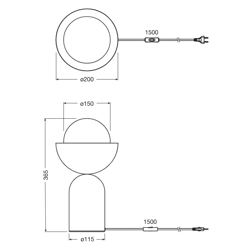 Osram - Stona lampa DECOR BOWL 1xE14/25W/230V crna