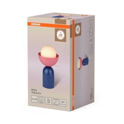 Osram - Stona lampa DECOR BOWL 1xE14/25W/230V plava/ružičasta