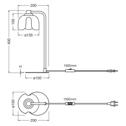 Osram - Stona lampa DECOR COROLLE 1xG9/20W/230V crna/zlatna