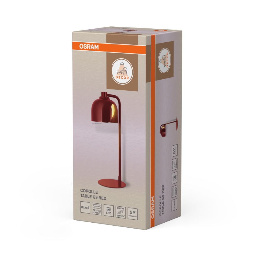 Osram - stona lampa DECOR COROLLE 1xG9/20W/230V crvena