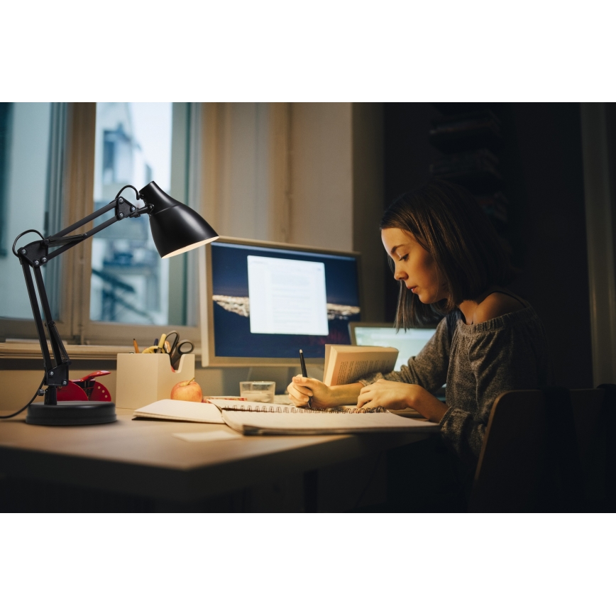 Osram - Stona lampa DESK LINE 1xE27/11W/230V crna