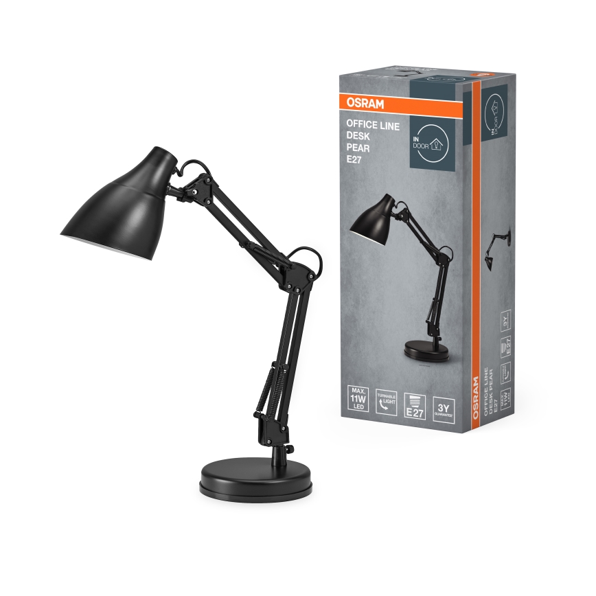 Osram - Stona lampa DESK LINE 1xE27/11W/230V crna