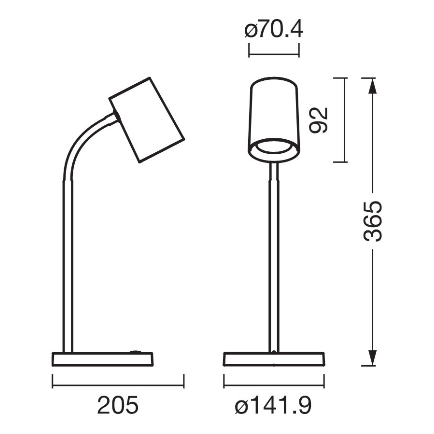 Osram - Stona lampa DESK LINE 1xGU10/9W/230V siva