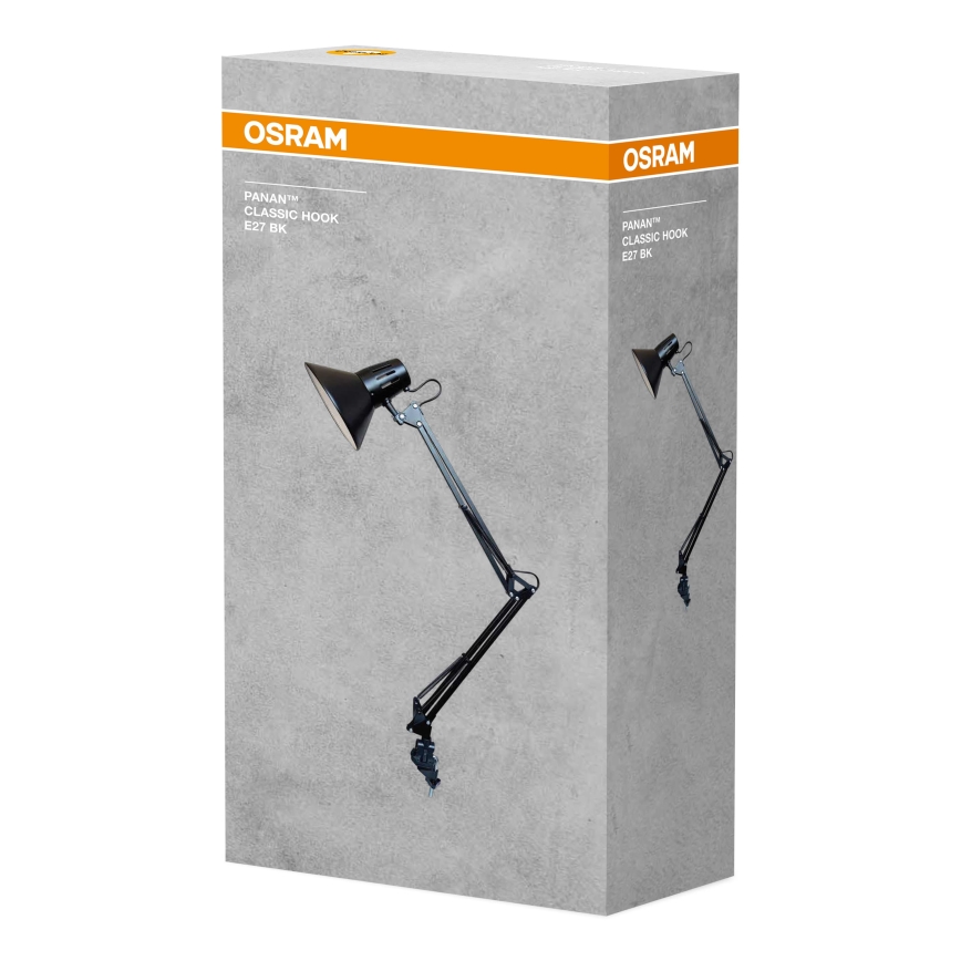 Osram - Stona lampa sa držačem PANAN 1xE27/11W/230V crna