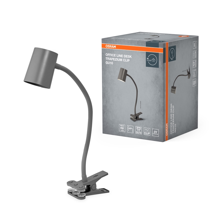 Osram - Stona lampa sa klipsom DESK LINE 1xGU10/9W/230V siva
