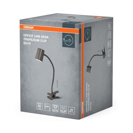 Osram - Stona lampa sa klipsom DESK LINE 1xGU10/9W/230V siva