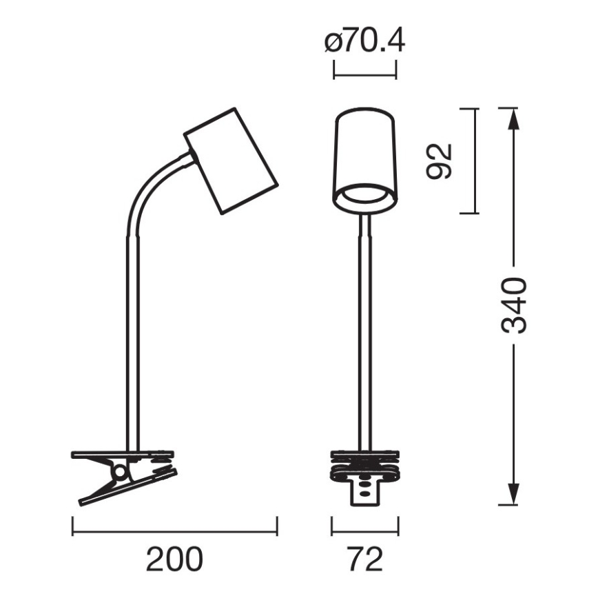 Osram - Stona lampa sa klipsom DESK LINE 1xGU10/9W/230V siva