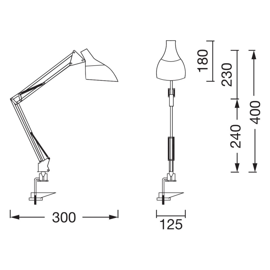 Osram - Stona lampa sa stezaljkom DESK LINE 1xE27/11W/230V bela