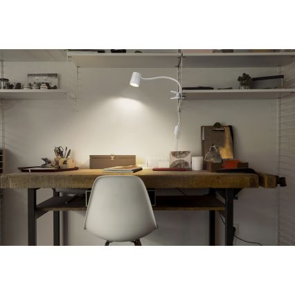 Osram - Stona lampa sa stezaljkom DESK LINE 1xGU10/9W/230V bela