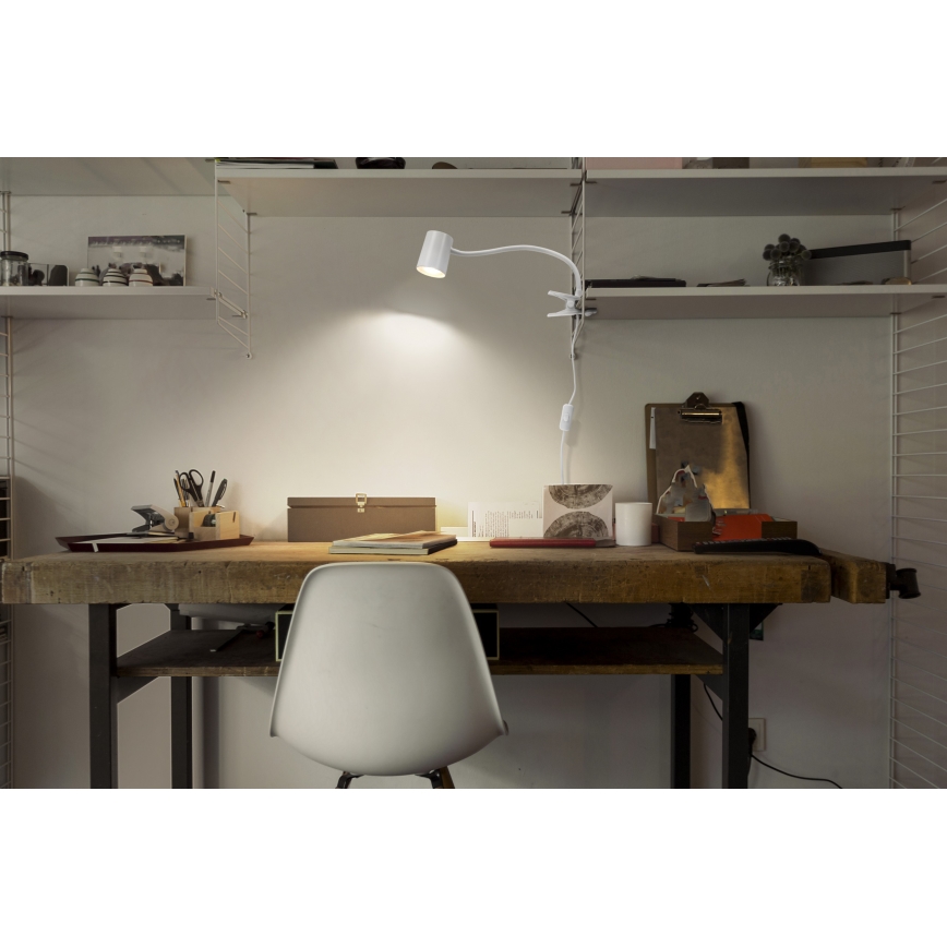 Osram - Stona lampa sa stezaljkom DESK LINE 1xGU10/9W/230V bela