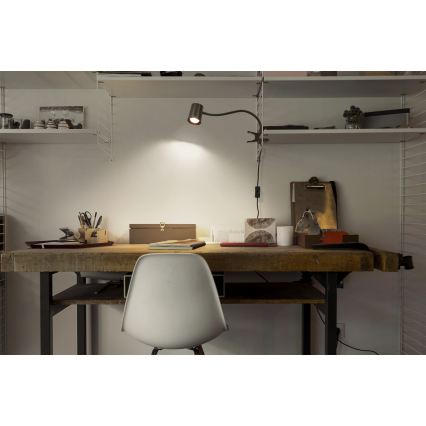 Osram - Stona lampa sa stezaljkom DESK LINE 1xGU10/9W/230V crna
