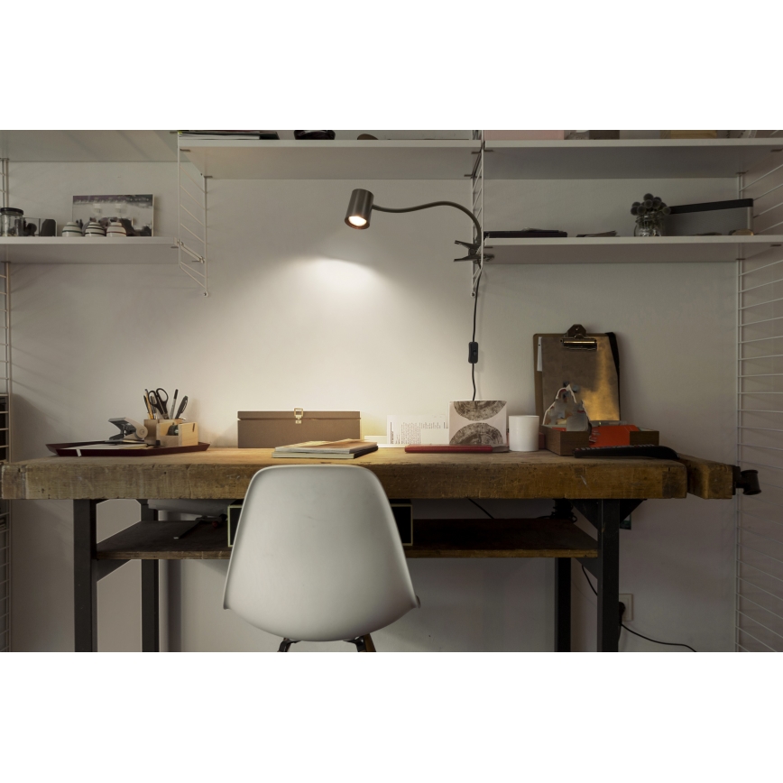 Osram - Stona lampa sa stezaljkom DESK LINE 1xGU10/9W/230V crna