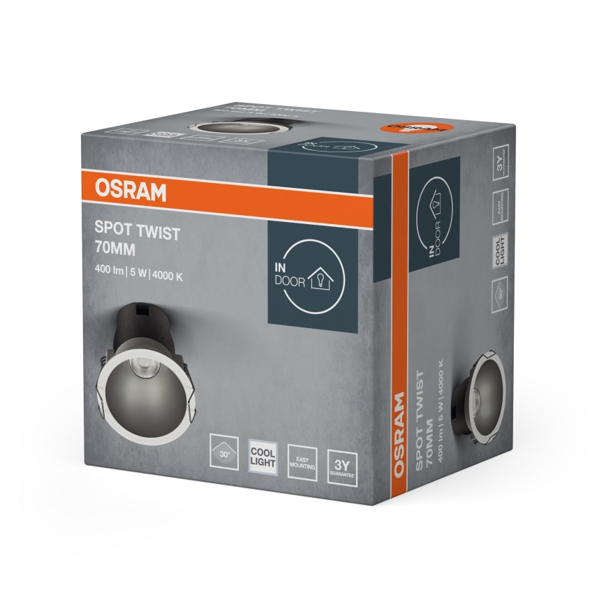 Osram - LED ugradna svetiljka SPOT TWIST LED/5W/230V 4000K prečnik 7 cm bela/srebrna