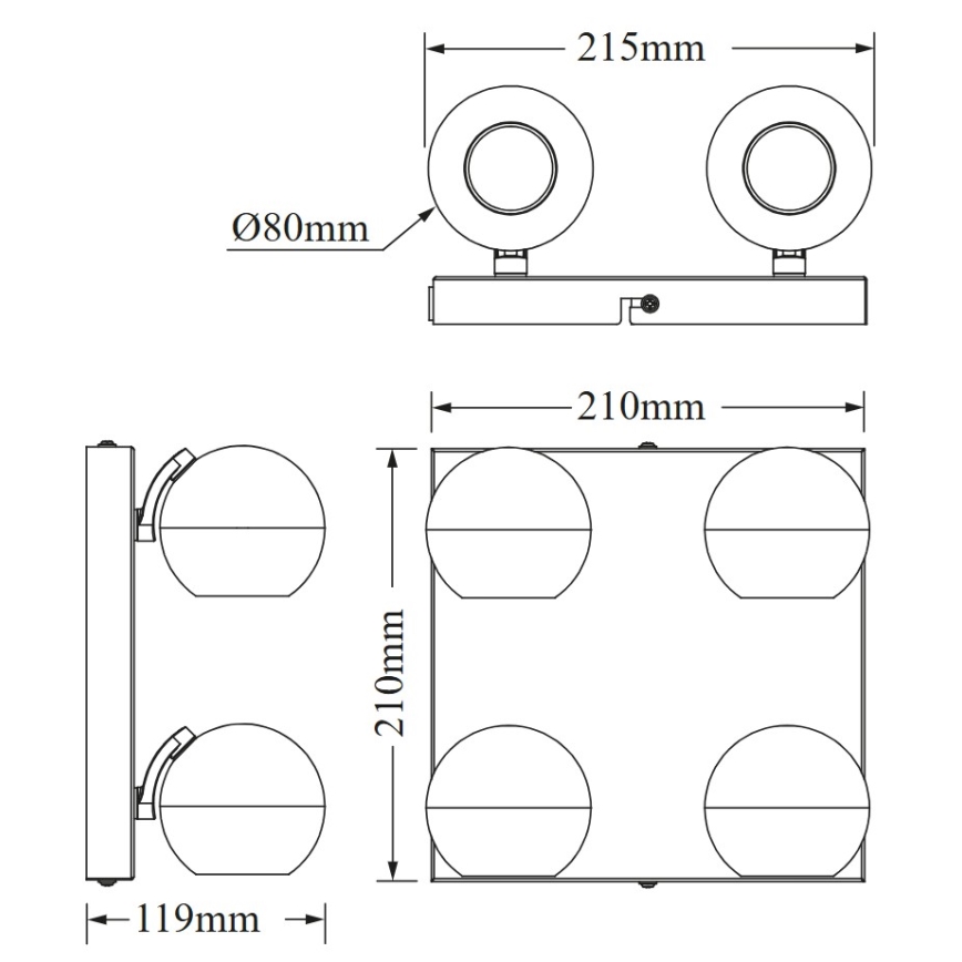 Osram - Ugradno spot svetlo SPOT SPHERAL 4xGU10/6W/230V belo