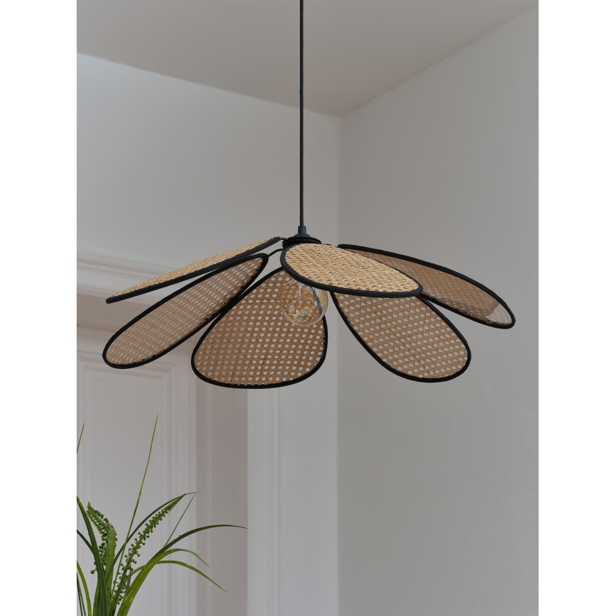 Osram - Viseći luster na sajli DECOR RATTAN 1xE27/15W/230V, prečnik 69 cm, bež/crna