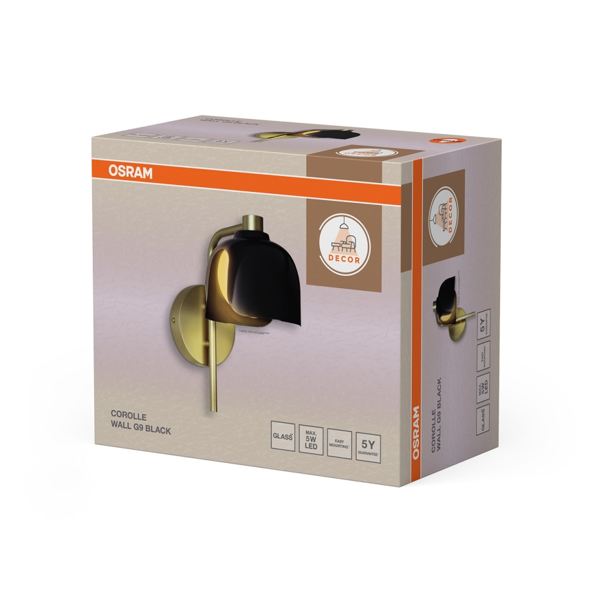 Osram - Zidna lampa DECOR COROLLE 1xG9/20W/230V crna/zlatna