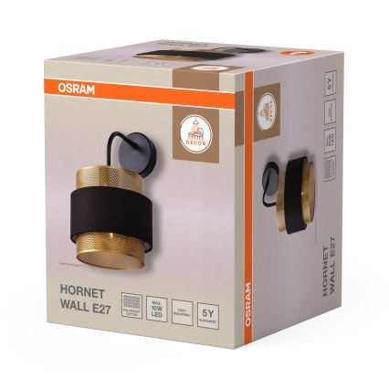 Osram - Zidna lampa DECOR HORNET 1xE27/10W/230V crna/zlatna